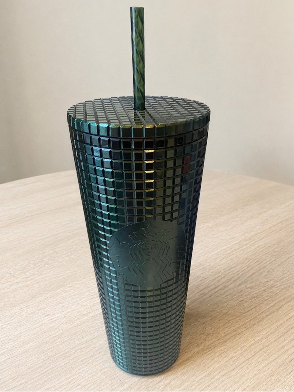 Starbucks 2021 Holiday Dark Green Jeweled Studded Tumbler 24 Oz